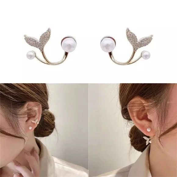 Fishtail Pearl Earrings - Picture 6 of 8